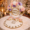 4 Engagement Ring Platter- with Pastel flowers