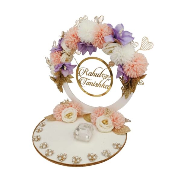 5 Engagement Ring Platter- with Pastel flowers