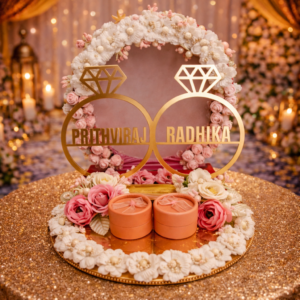 Engagement Ring Platter- with Twin rings