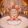6 Engagement Ring Platter- with Rose Flower