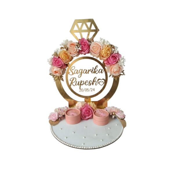 7 Engagement Ring Platter- with Rose Flower