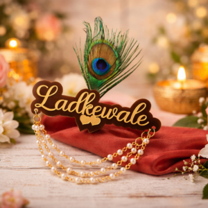 Acrylic Ladkewale Wedding Brooch – Fixed Design