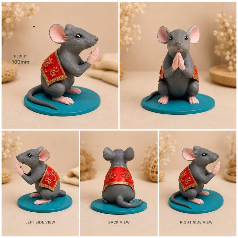 3D printed mouse idol for Ganpati decoration by Shubharambh Decor Diva