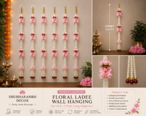 Premium Pearl Floral Ladee Wall Hanging Premium Pearl Floral Ladee Wall Hanging (Set of 6) | 3 Feet Decorative Festival Hanging