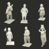 Varkari Devotee Figurine Set White Varkari Devotee Figurine Set White