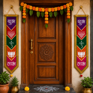 Traditional Shubh-Labh Wall Hanging Pair Traditional Shubh-Labh Wall Hanging Pair