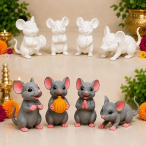 Mushakraj Set of 4 – 3 Inch Ganpati Decoration Mushakraj Set of 4 – 3 Inch | Ganpati Decoration